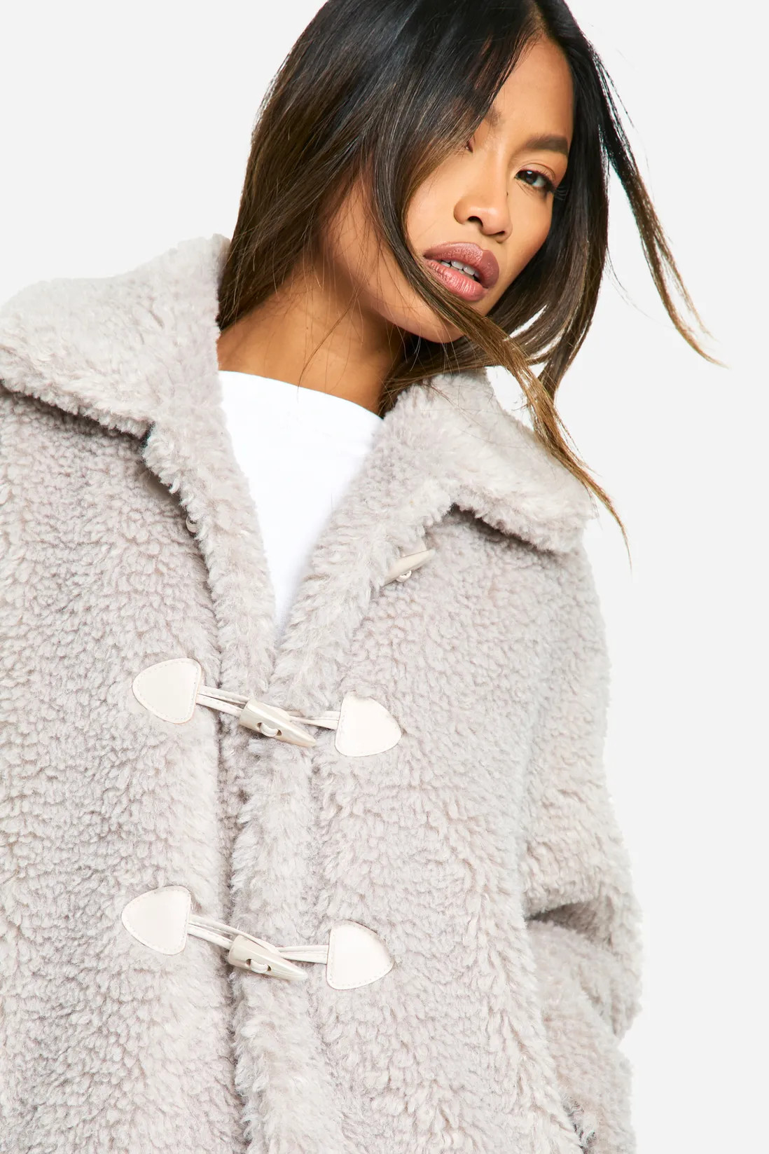 Toggle Detail Teddy Fur Coat | boohoo (US & Canada)