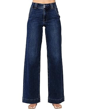 Astylish Women's High Waisted Wide Leg Straight Jeans | Amazon (US)