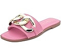 Shoe Land Womens EMMA Flat Sandals Square Open Toe Single Band Slides | Amazon (US)