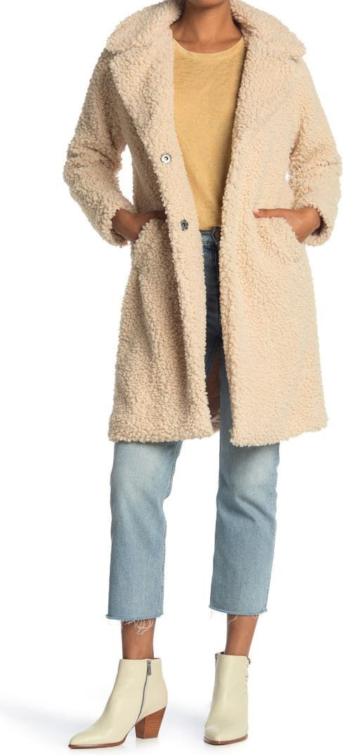 Faux Shearling Mid Jacket | Nordstrom Rack