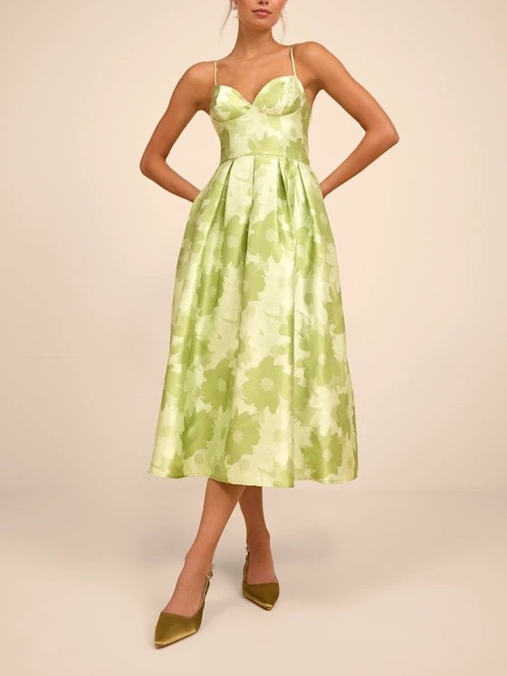 With a glowing sheen and a vibrant floral design, stealing all the attention will be a walk in the park thanks to this darling jacquard dress. Under $100.

Keywords: Spring dress, spring dresses, strapless midi dress, floral print dress, floral print midi dress, spring wedding guest, wedding guest dress, resort wear 2026, Easter dress, summer dress, date night outfits, summer wedding guest, garden party 



#LTKSpringSale 

#LTKootd #LTKTravel #LTKWedding