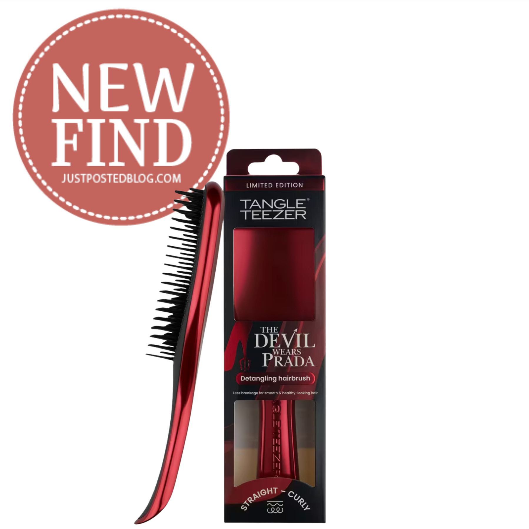 New Tangle Teezer hairbrush!!! I am LOVING the metallic red!! There is a mini and regular size brush!! 

 