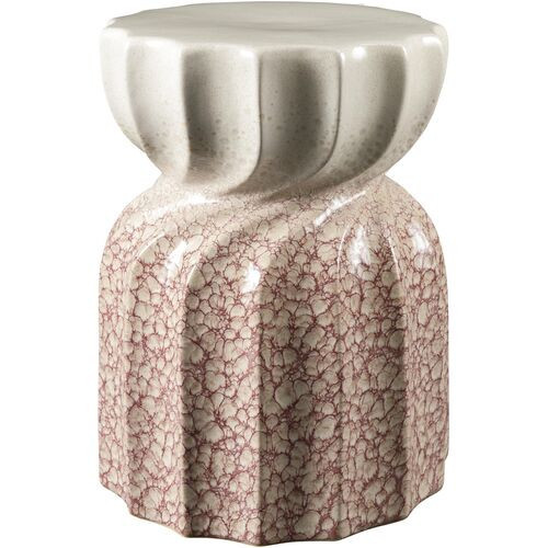 Sira 18" Speckled Ceramic Garden Stool | Perch Stool, Outdoor Stool, Patio Stool - Orange | One Kings Lane