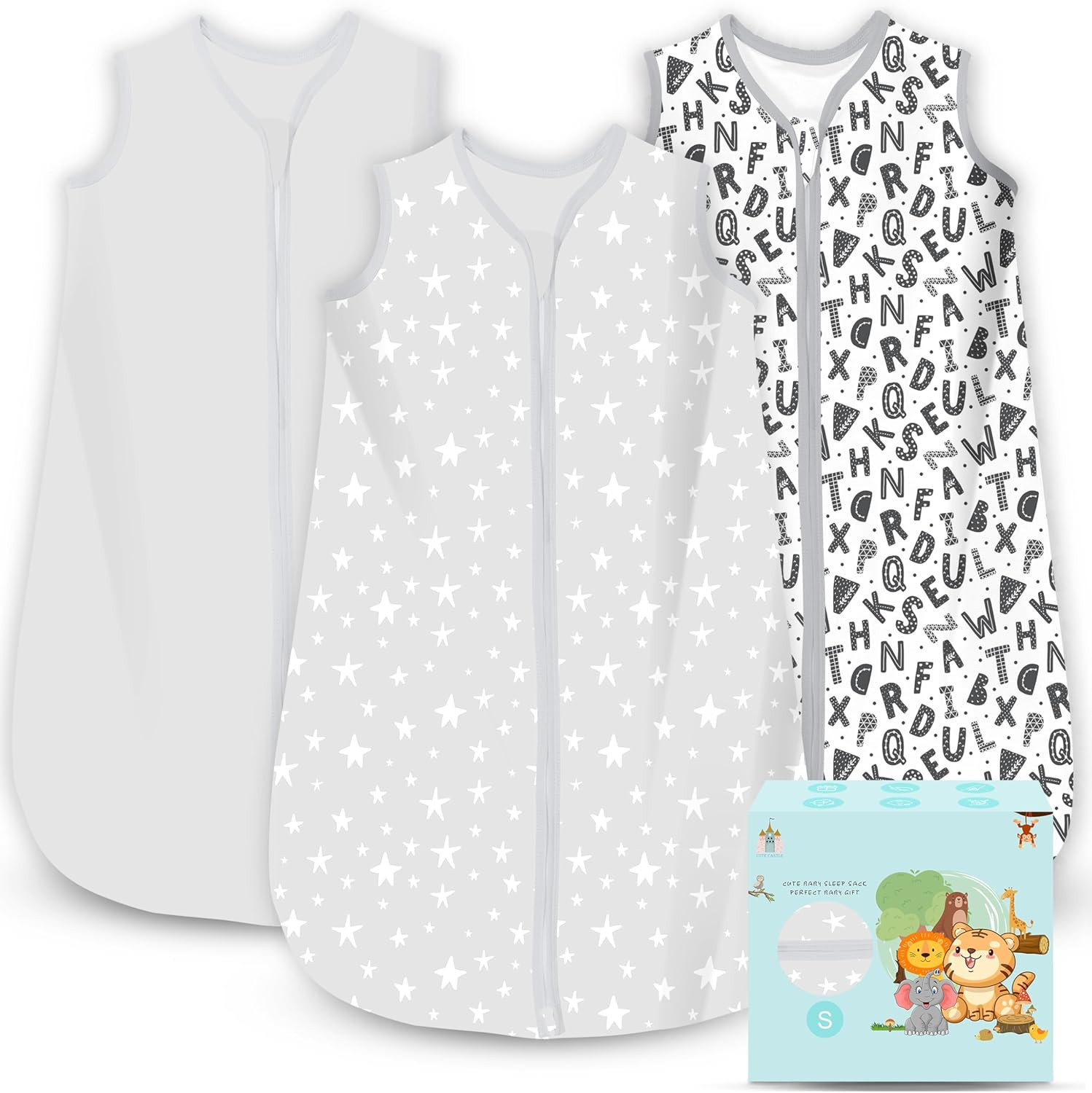 Cute Castle Baby Sleep Sack 0-6 Months - Lightweight 100% Cotton 2-Way Zipper TOG 0.5 Infant Wear... | Amazon (US)