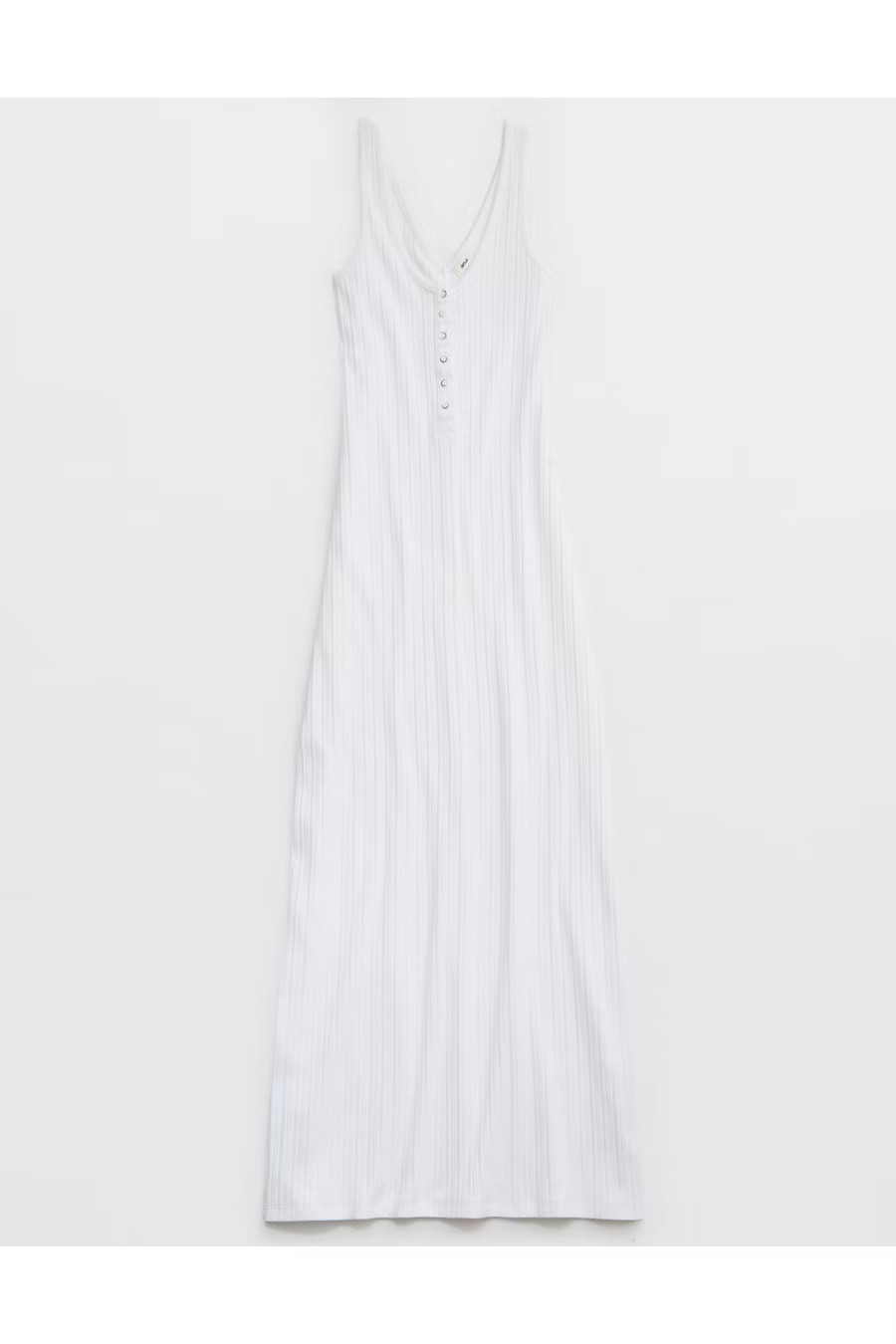Aerie Double V Henley Bodycon Maxi Dress Women's White XXL | Aerie