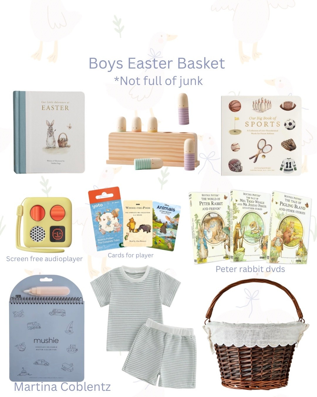 Boys Easter basket not full of junk toys 


•Easter basket •gifts •boy gift •birthday gift •Easter 

#LTKSeasonal #LTKSpringSale #LTKKids