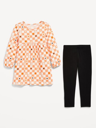 Long-Sleeve Dress &amp;amp; Leggings 2-Pack for Toddler Girls | Old Navy (US)