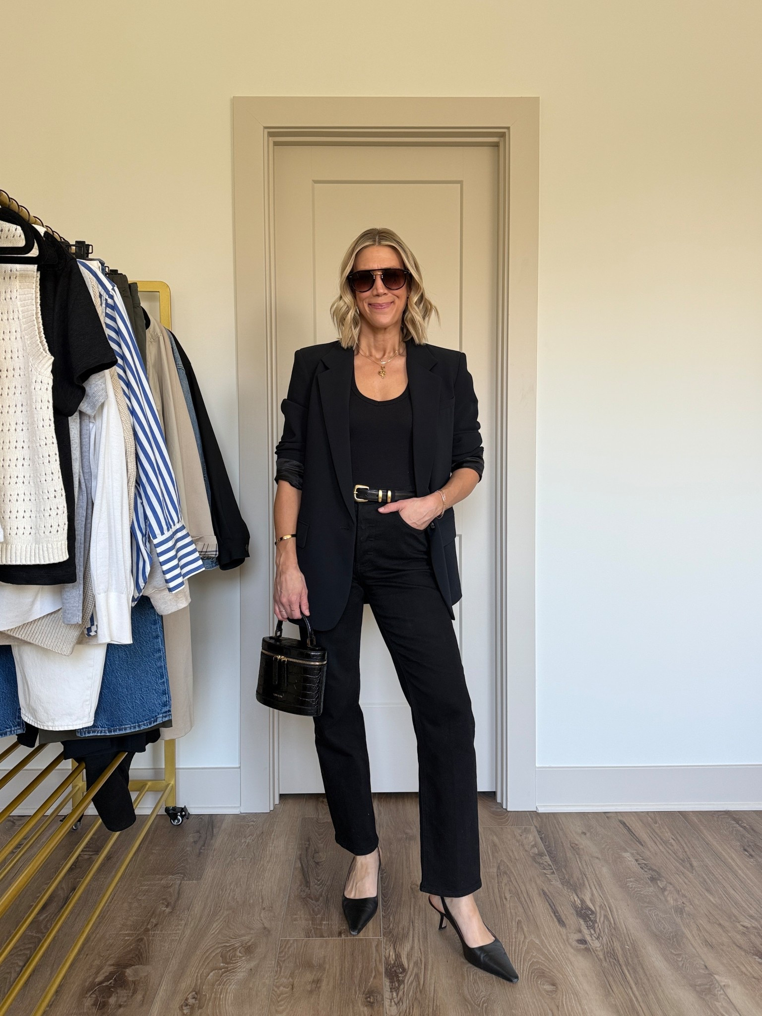 Wearing 26 jeans, small tank, 4 blazer, small belt, heels tts

#LTKOver40 #LTKgrwm #LTKootd