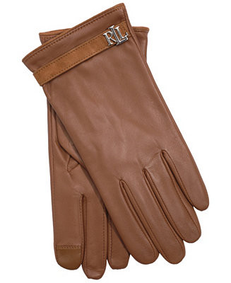 Logo Belt Leather Touch Glove | Macy's