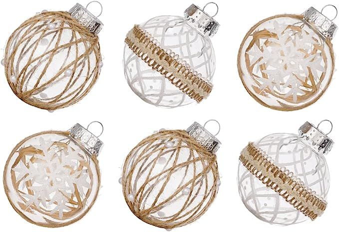 XmasExp Christmas Ball Ornaments Set-70mm/2.76" Large Shatterproof Clear Glitter Pastic Christmas... | Amazon (US)