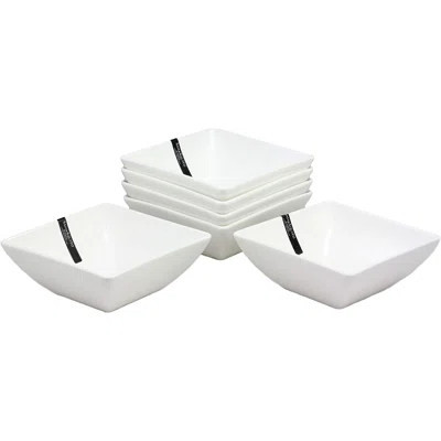 Ebros Pack Of 6 Kitchen And Dining Modern Contemporary Design Porcelain Square Bowls 18 Ounces 5.25 | Wayfair North America