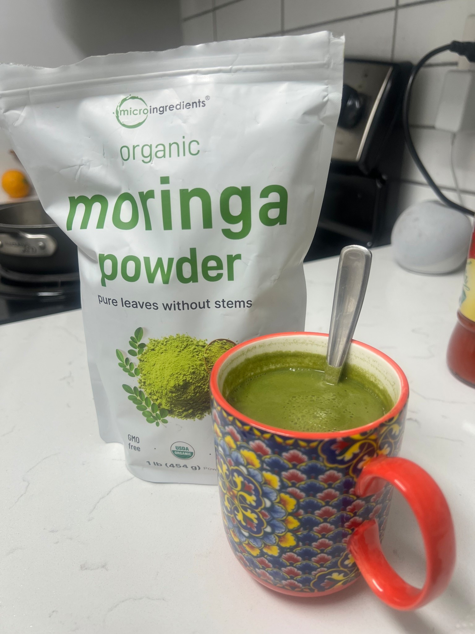 My daily dose of earth via Moringa powder tea! Moringa powder may offer benefits like lowering blood sugar, reducing inflammation, and decreasing cholesterol. It is also a source of essential vitamins and minerals, and its antioxidants and anti-inflammatory compounds can support brain function, heart health, and skin and hair health. 

#LTKBeauty #LTKmorningroutine #LTKfitnessgoals
