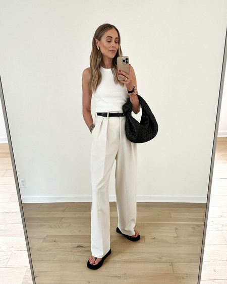 Fashion Jackson, daily outfit, white tank (small), trousers (small) black sandals, #summeroutfit #fashionjackson 

#LTKFind #LTKunder100 #LTKstyletip