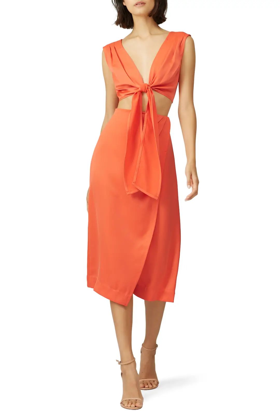 Cut Out Tie Front Dress | Rent the Runway