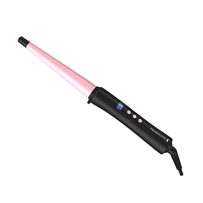 REMINGTON Pro Pearl Ceramic Conical Curling Wand, Digital Controls + 10 Heat Settings, Black/Pink... | Amazon (US)