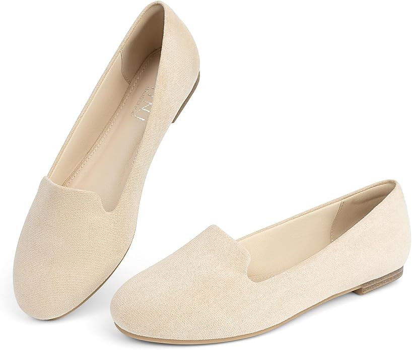 MUSSHOE Flats Shoes Women Comfortable Round Toe Memory Foam Women's Flats | Amazon (US)