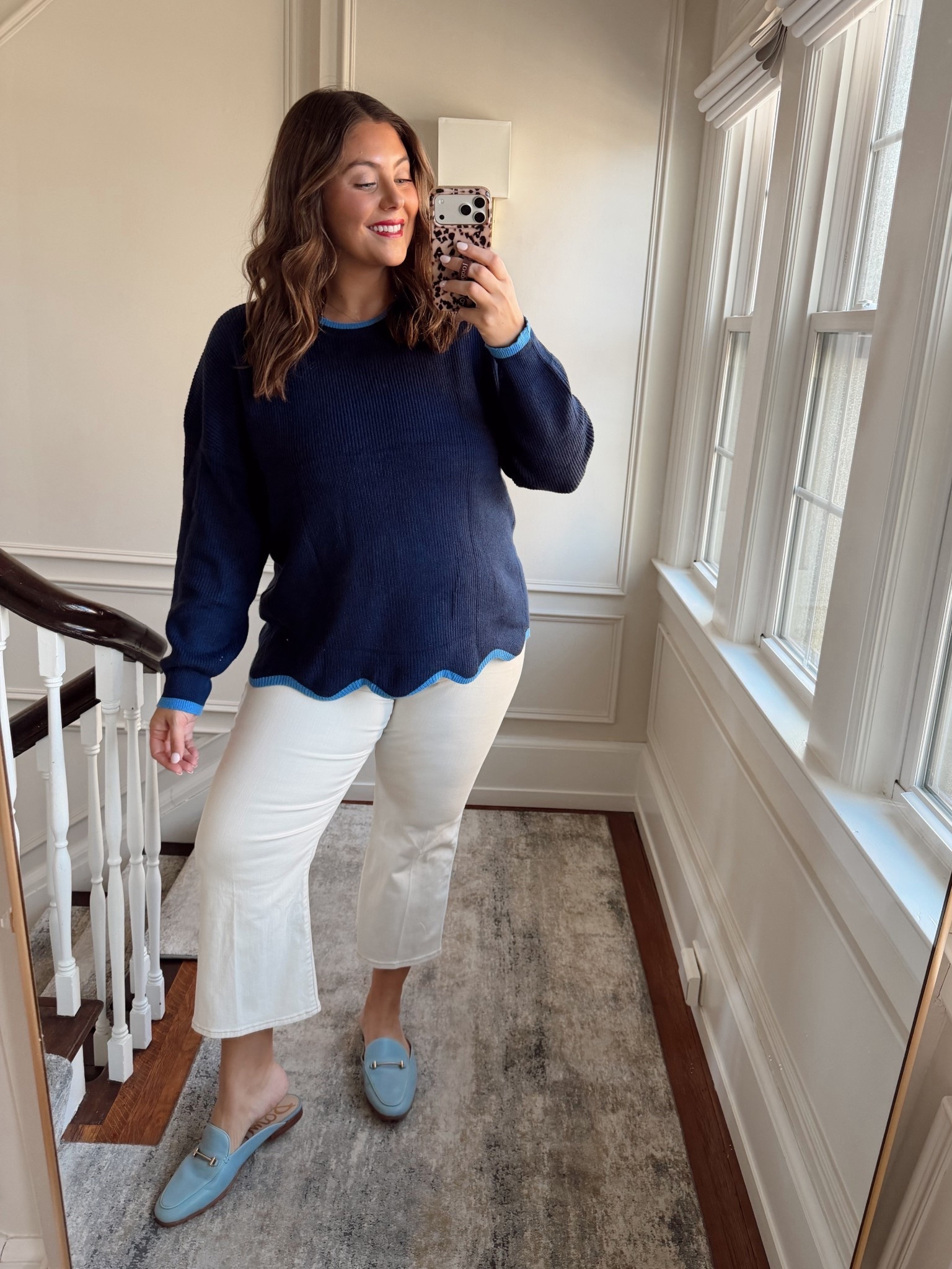 Winter outfit I’m taking into spring with me! Wearing size XXL in sweater & 18 in pants. Use CARALYN15 at Spanx. 

#LTKWorkwear #LTKSeasonal #LTKootd