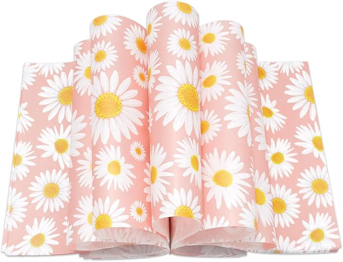 JarThenaAMCS 150 Pcs Daisy Pink Wax Paper Spring Flower Deli Paper Pastel Floral Food Sandwich Wr... | Amazon (US)