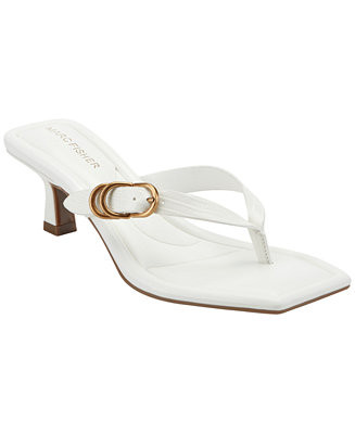 Marc Fisher Women's Calais Buckle Slip-On Kitten Heel Dress Sandals - Macy's | Macy's