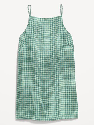 Linen-Blend Apron-Neck Mini Shift Dress | Old Navy (US)