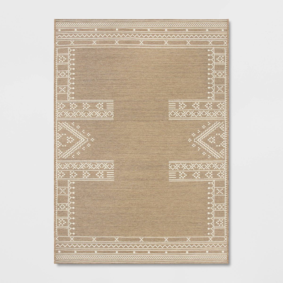 5'x7' Border Detail Outdoor Rug Tan/Ivory - Threshold™ | Target