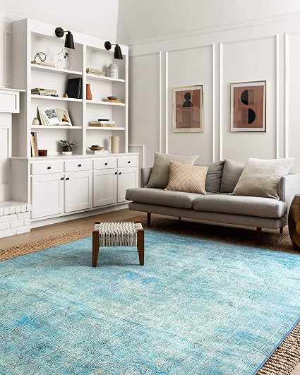 Loloi II Loren Collection LQ-08 Aqua, Traditional 5'-0" x 7'-6" Area Rug | Amazon (US)