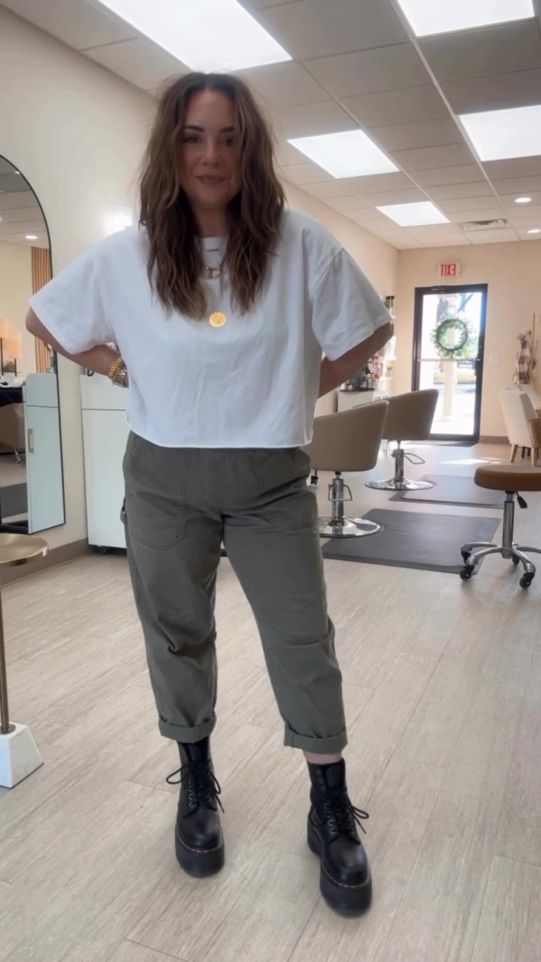 Classic with an edge is my go-to style. Keeps my elder emo heart happy. #midsizestyle #midsizefashion #momstyle #coolmom #coolmomstyle #boymom #ootd #momlife #hairstylistlife #mom #drmartensstyle #drmartenstyle #edgyaesthetic #edgyfashion