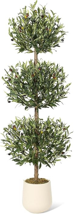 GarveeHome 5FT Artificial Olive Tree, Triple Ball Topiary Fake Plants | Amazon (US)