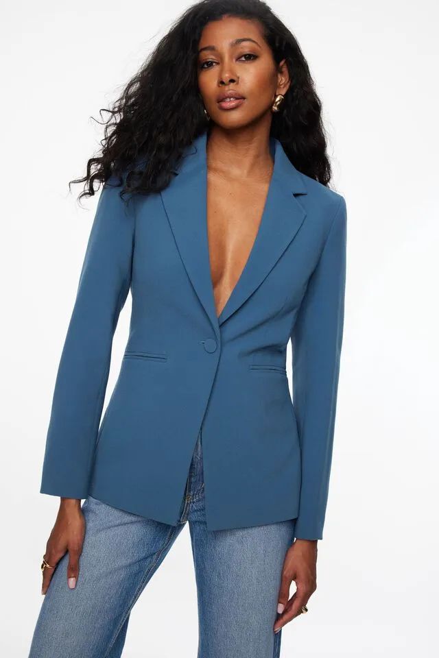 One Button Fitted Blazer | Dynamite Clothing
