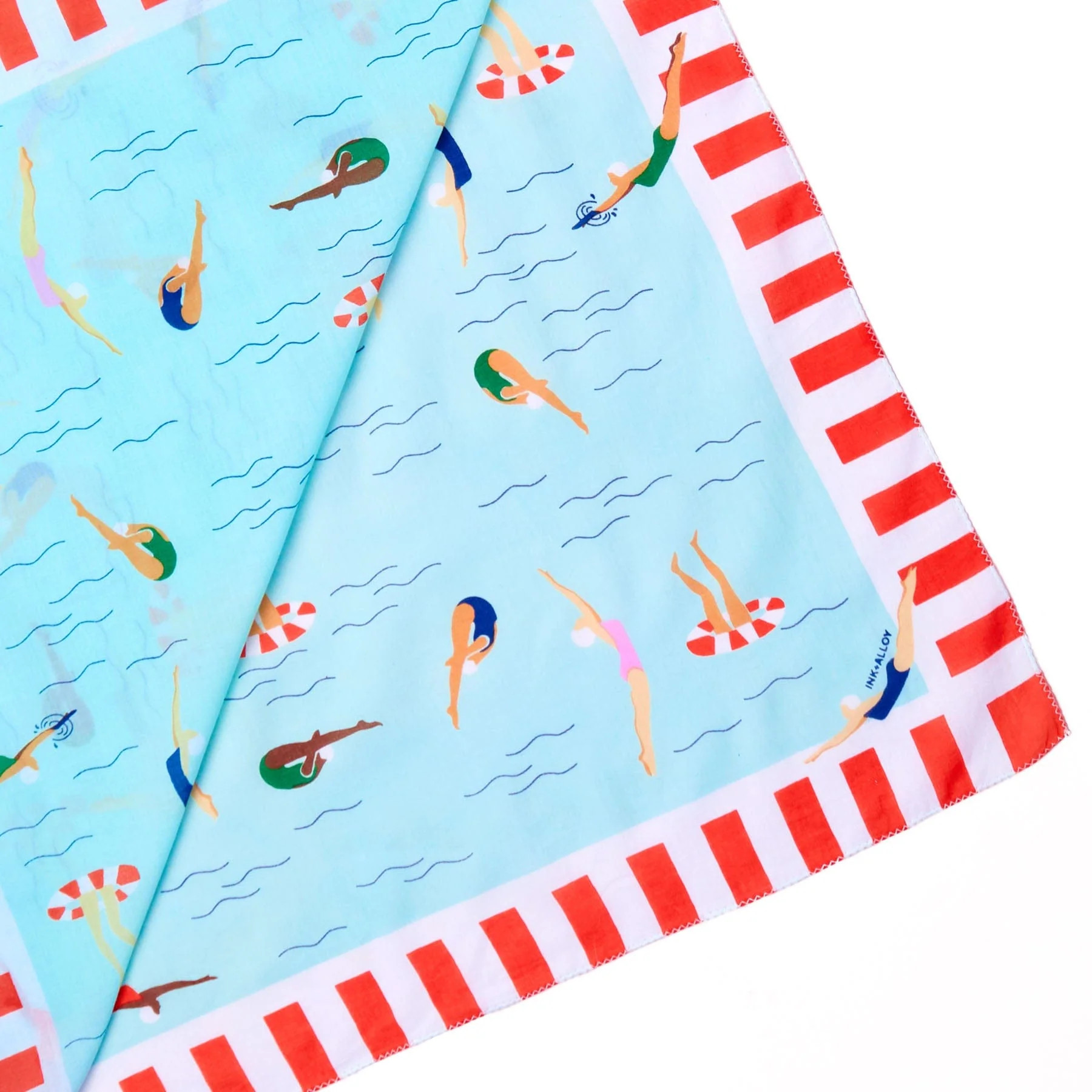 Olivia Square Scarf Swimmer Print | INK+ALLOY