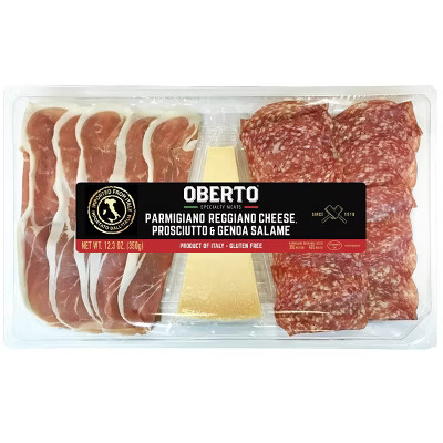 Oberto Charcuterie Prosciutto, Genoa Salame, Parmigiano Reggiano Cheese Platter - 12.3oz | Target
