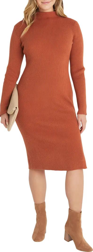 Mock Neck Long Sleeve Sweater Dress | Nordstrom