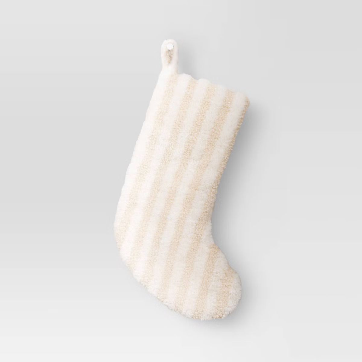 20" Plush Striped Christmas Stocking Cream/White - Wondershop™ | Target