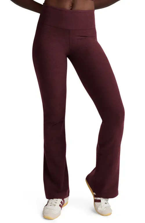 Beyond Yoga Space Dye High Waist Bootcut Leggings in Midnight Burgundy Heather at Nordstrom, Size Medium | Nordstrom