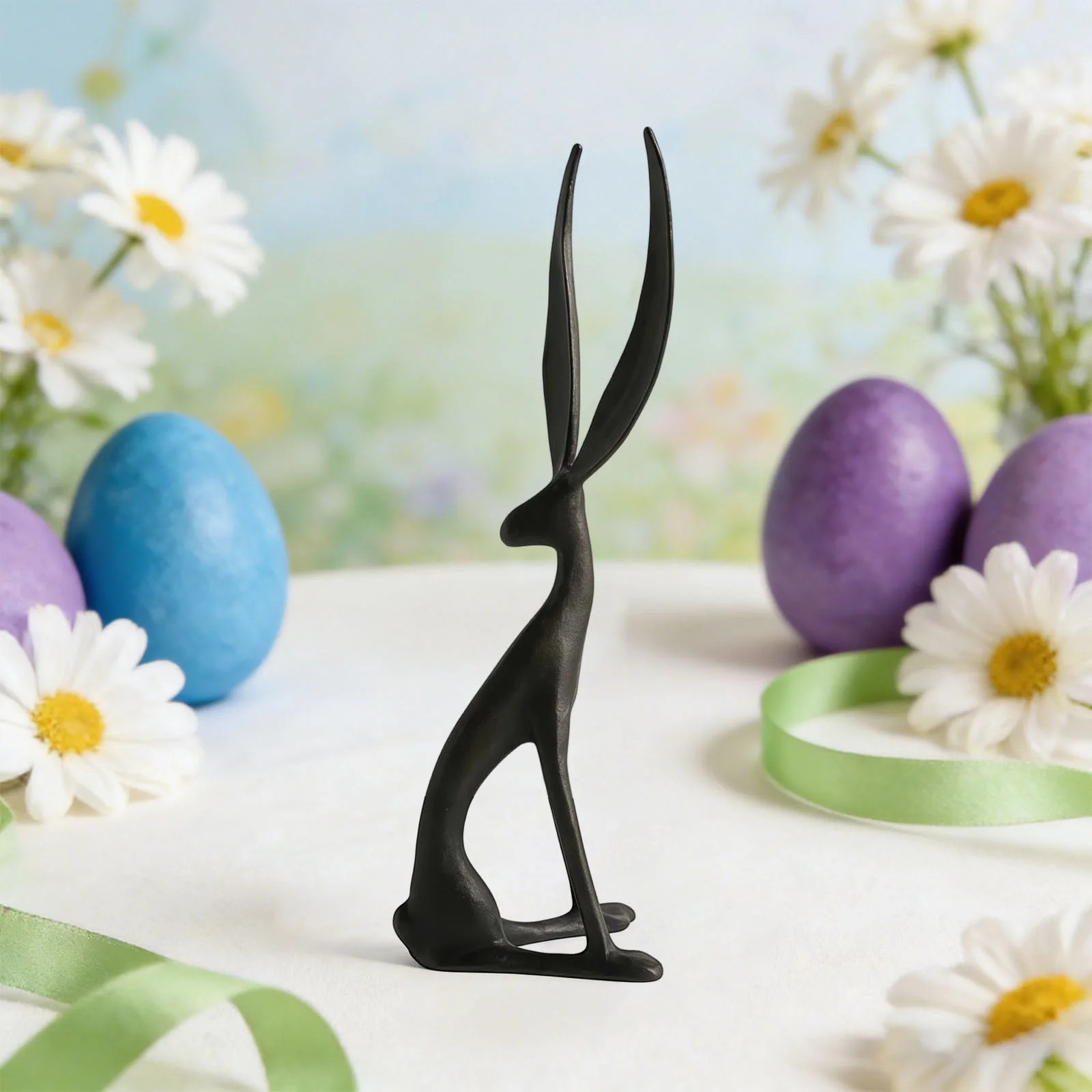 Easter Bunny Decor, Resin Bunnies Figurines Easter Decorations, Indoor Vintage Rabbit Statue Deco... | Walmart (US)