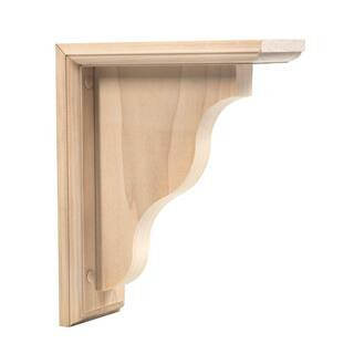Two-Way Bracket - 9 in. x 7 in. x 3.5 in. - Sanded Unfinished Hardwood - Countersunk and Pre-Dril... | The Home Depot