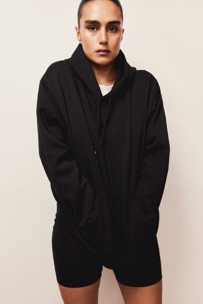 Hooded top - Black - Ladies | H&M GB | H&M (UK, MY, IN, SG, PH, TW, HK)
