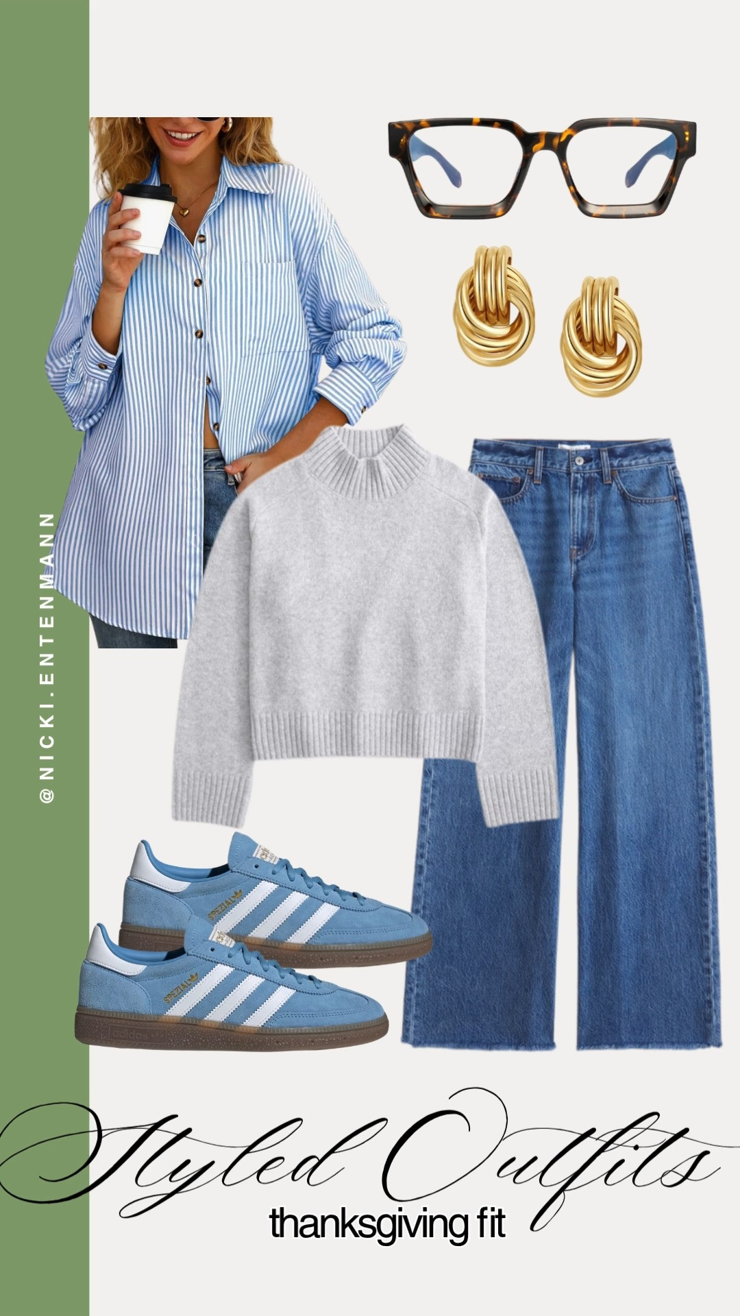 Layer roomy wide-leg jeans with a cozy sweater and oversized button-down, finish with clean sneakers and curated accessories for relaxed Thanksgiving style that feels both comfy and effortlessly modern today.
#widlegjeans #sweaterweather #oversizedshirt #sneakerstyle #thanksgivingoutfit #fallfashion #casualchic #outfitinspo #accessories #ootd
 

 #LTKHoliday #LTKootd #LTKStyleTip