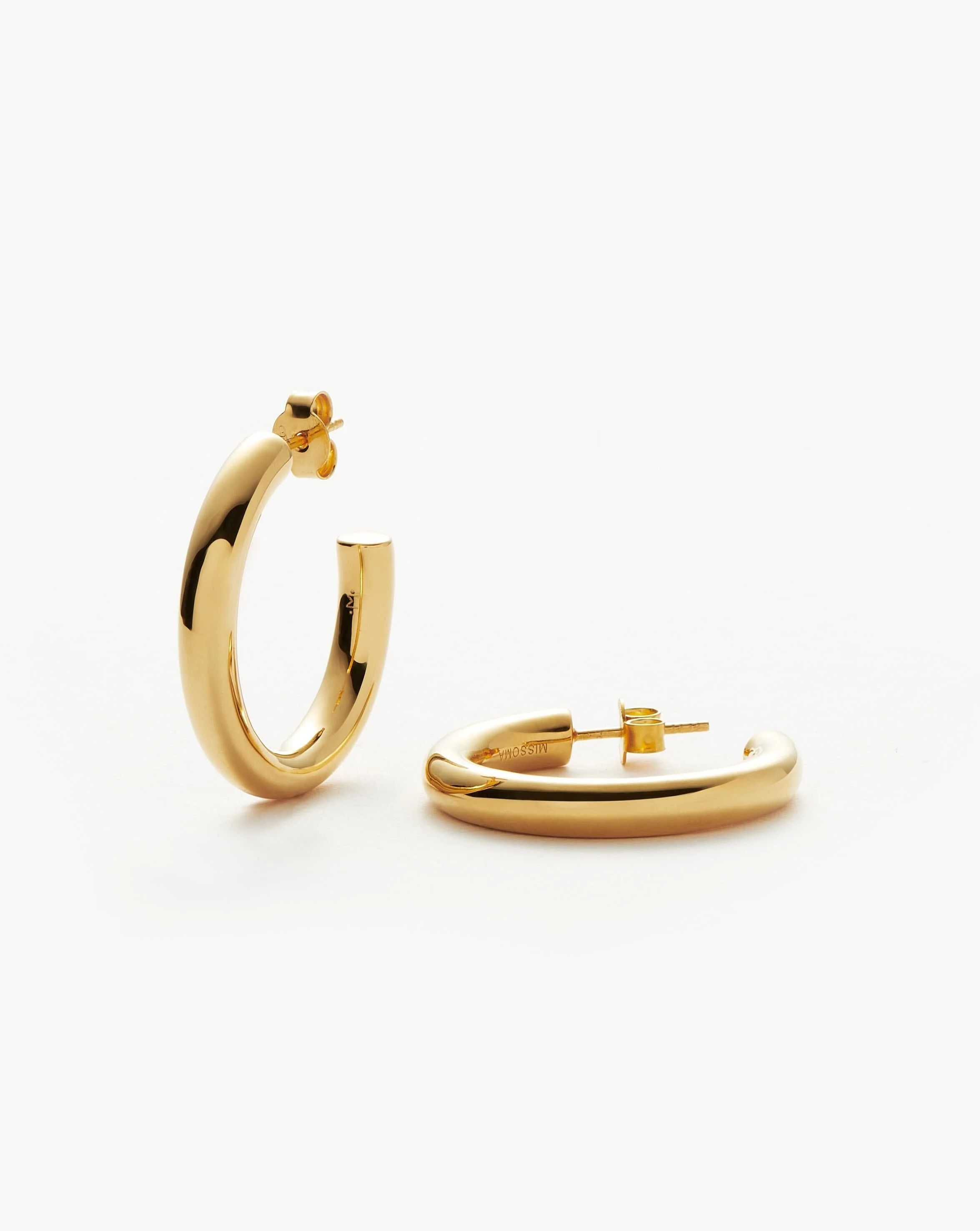 Chubby Tunnel Large Hoop Earrings | 18ct Gold Plated Earrings | Missoma