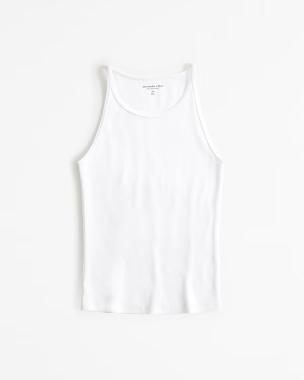 Women's Essential Tuckable High-Neck 90s Rib Tank | Women's Clearance | Abercrombie.com | Abercrombie & Fitch (US)