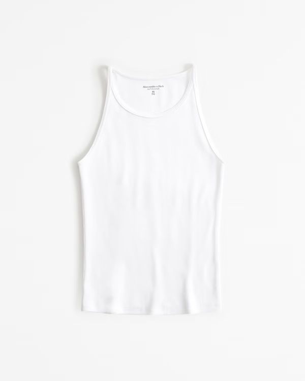 Essential Tuckable High-Neck 90s Rib Tank | Abercrombie & Fitch (US)