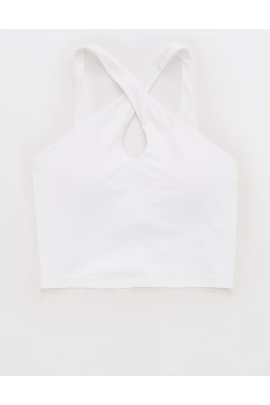 OFFLINE By Aerie Real Me XTRA Criss Cross High Neck Sports Bra Women's White XXS | Aerie