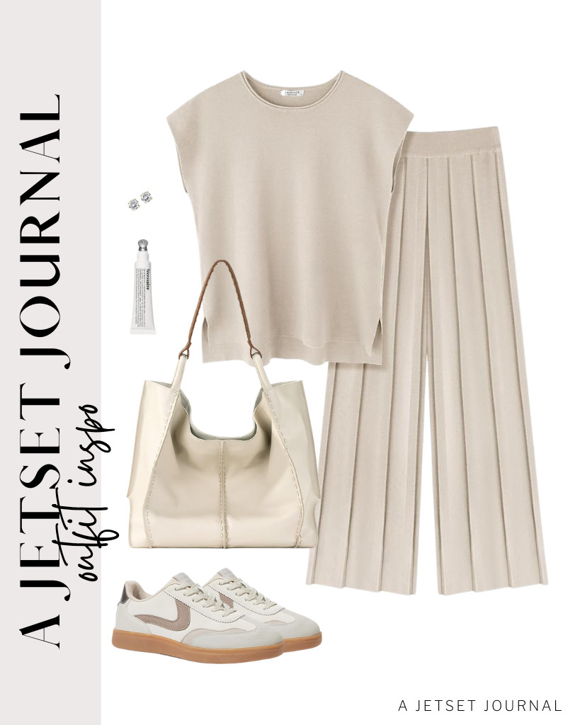 LUCKY STEP retro fashion sneakers make loungewear, like this two-piece outfit, better. A big tote bag and stud earrings vibe perfectly with the fit. Gotta add that bestseller lip balm from Nécessaire that everyone’s raving about to this look!

#LTKSeasonal #LTKSaleAlert #LTKTravel 

 
