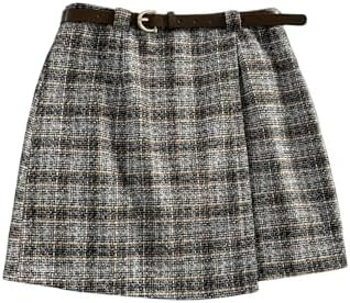 Floerns Women's Houndstooth Print Tie Front Skorts Asymmetrical Hem High Waist Skirt Shorts | Amazon (US)