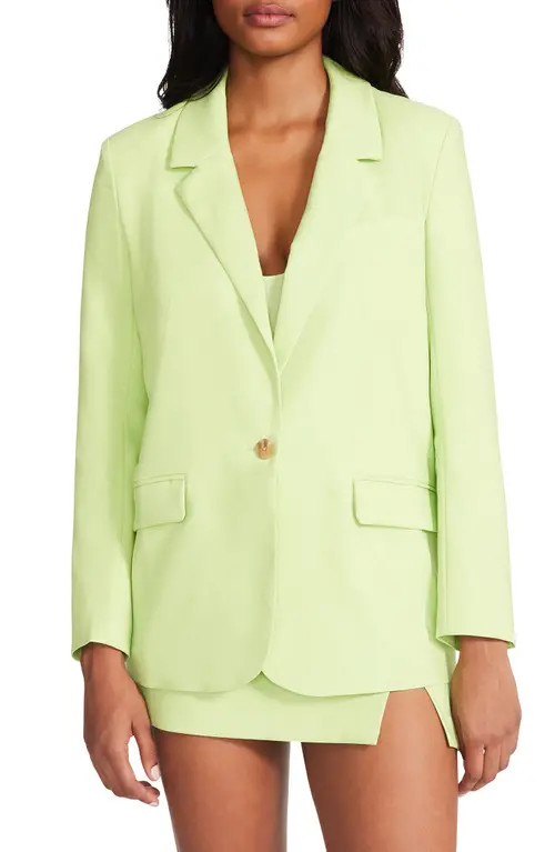 Steve Madden Kaira Boyfriend Blazer in Bay Green at Nordstrom, Size Medium | Nordstrom
