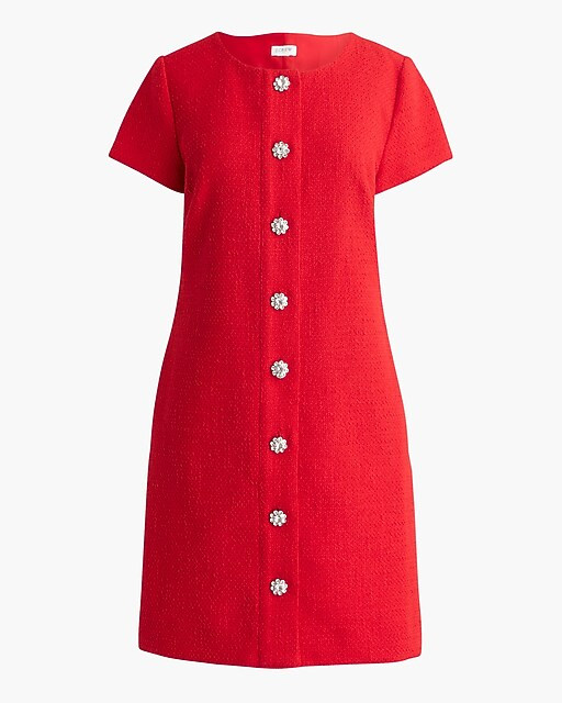 Tweed dress with jewel buttons | J.Crew Factory