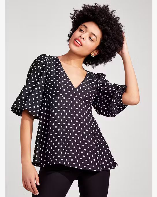 Harmony Dot Cloqué Top | Kate Spade Outlet