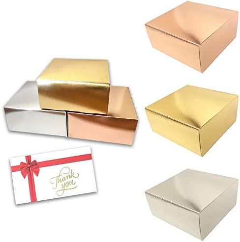 Set of 10 Gift Boxes with 10 Thank You Cards - Extra-Thick 400gsm Embossed Paper Gift Boxes with Lid | Amazon (US)