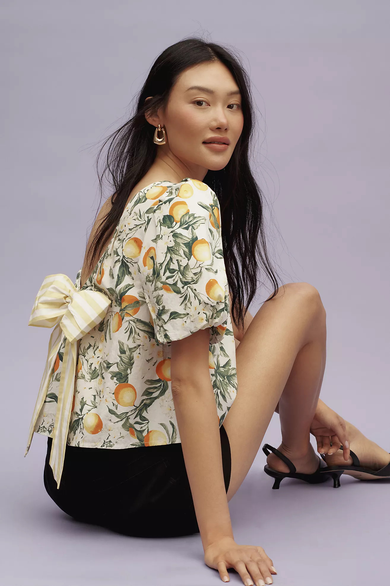 Maeve Bow-Back Swing Blouse | Anthropologie (US)