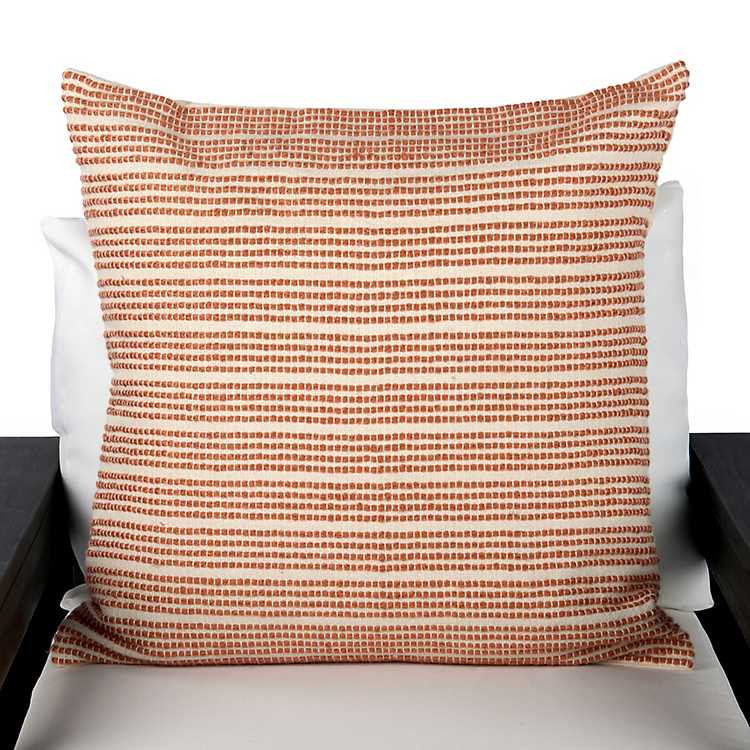 New! Orange Tweed Stripe Outdoor Pillow | Kirklands